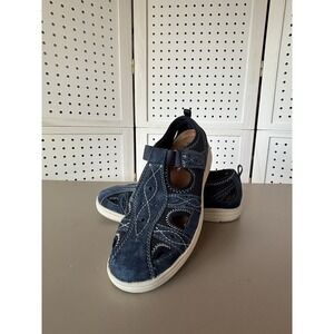 Earth Origins Sandals Women's 7 Suede Fabric Fisherman Closed Toe Shoes Effie